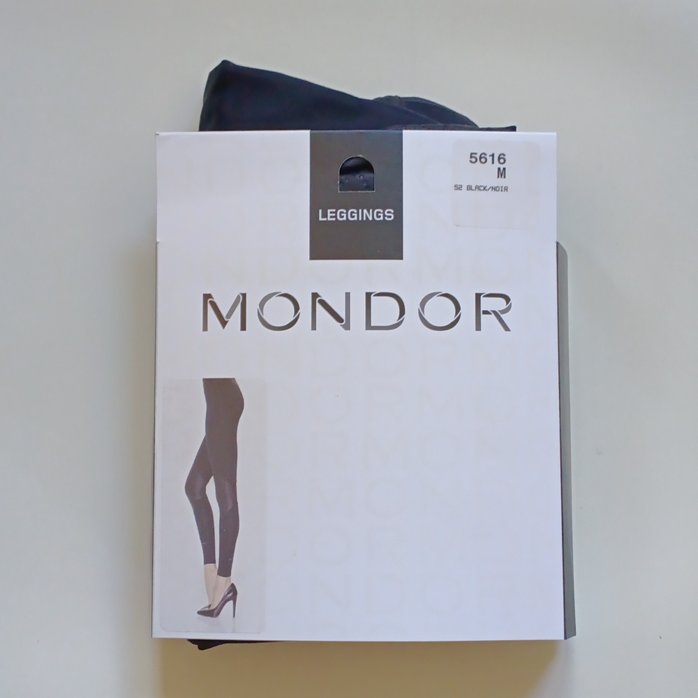 + Mondor Black Leggings with Pleather Accents